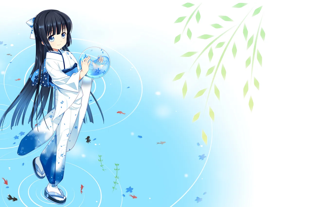 Photo wallpaper water, fish, abstraction, balls, the ball, plant, fish, art