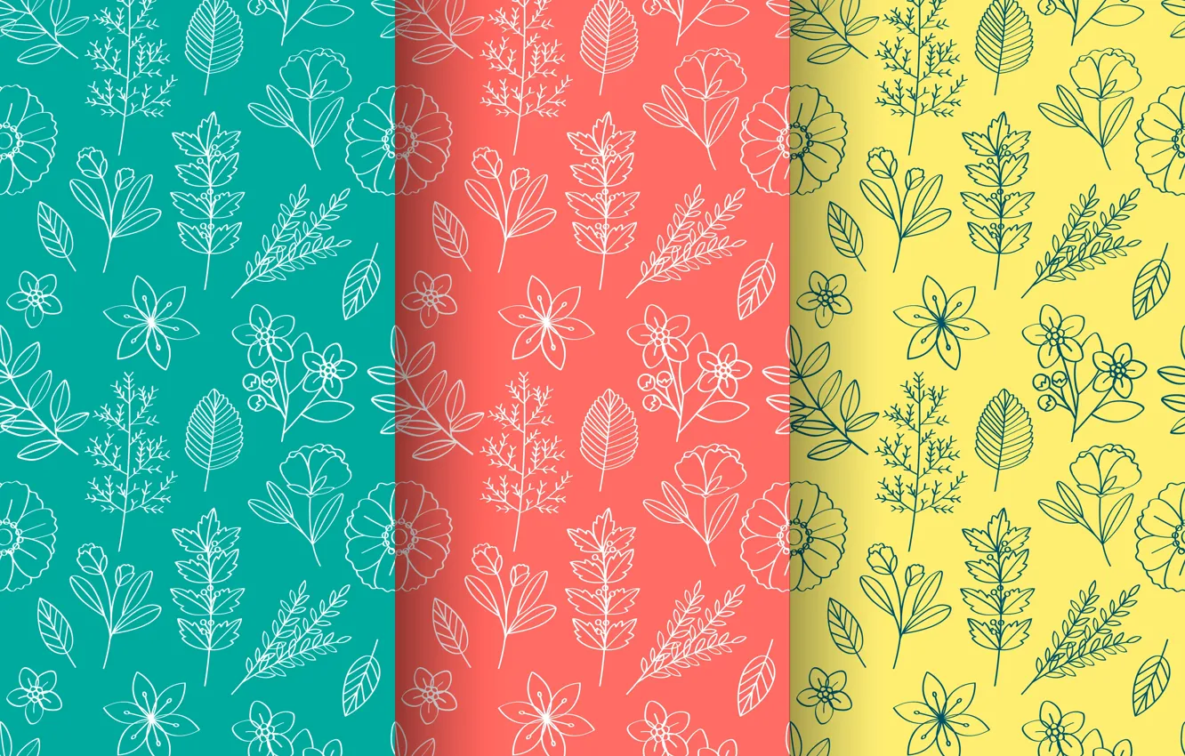 Photo wallpaper flowers, background, vector, texture, colorful, design, pattern, floral