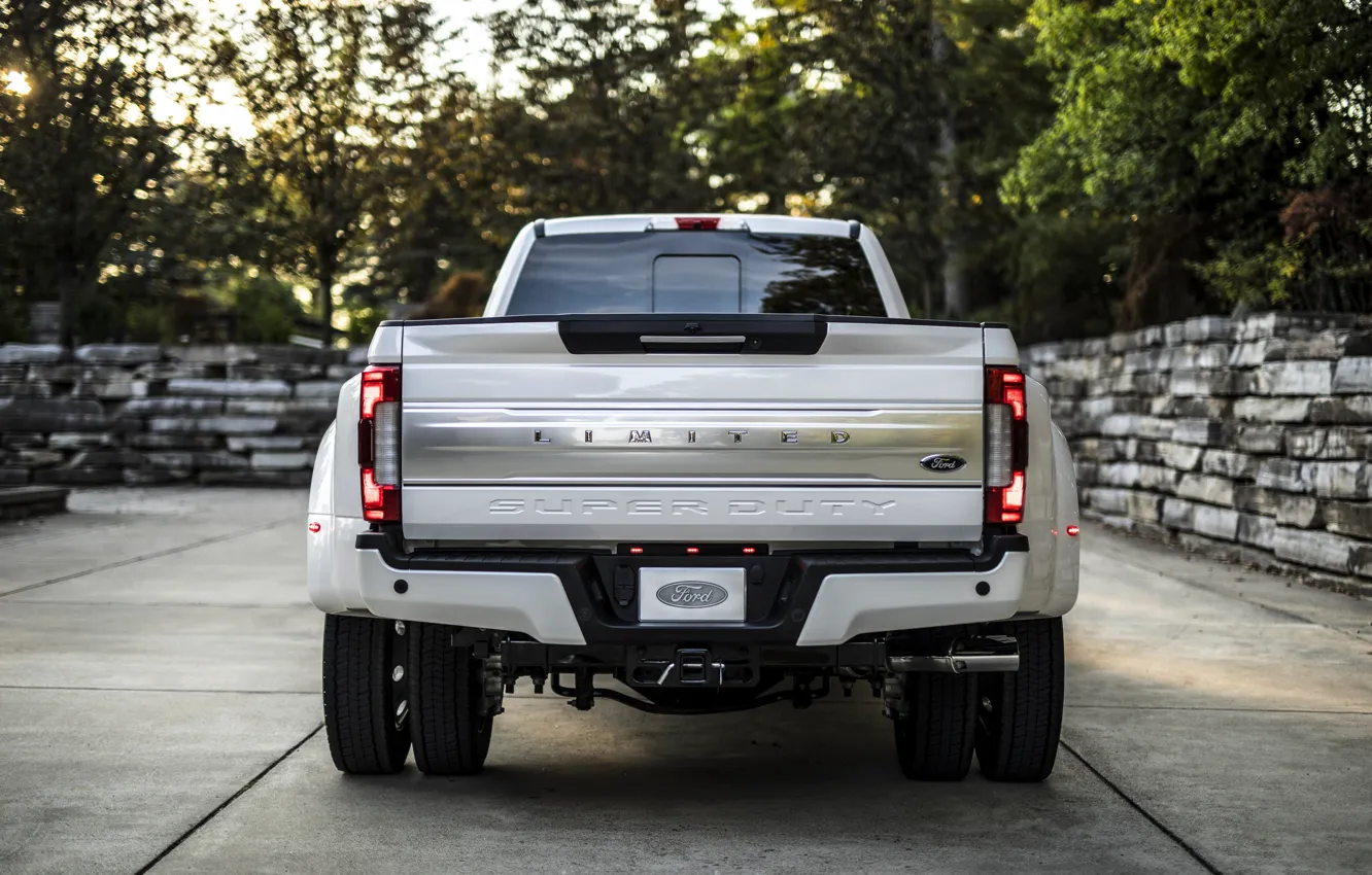 Photo wallpaper Ford, body, rear view, pickup, 4x4, 2018, 440 HP, Super Duty