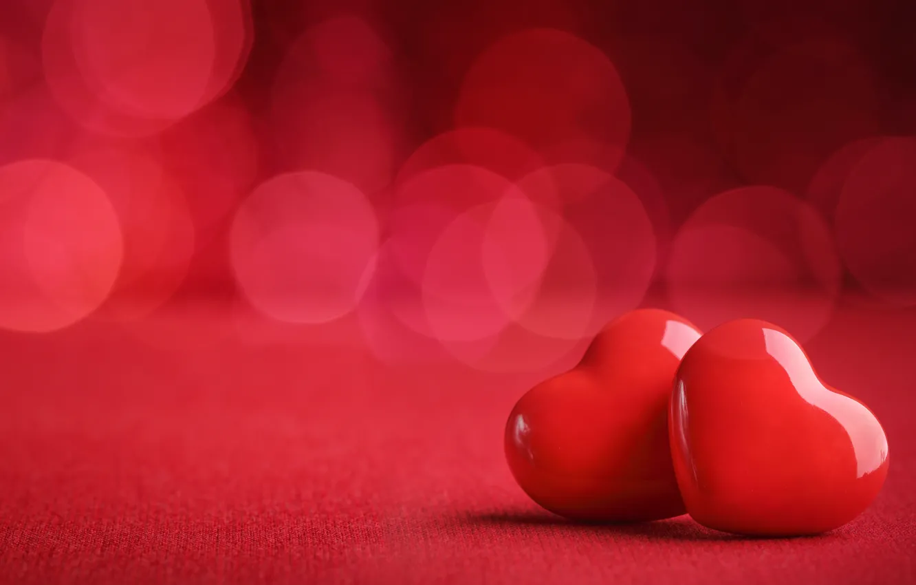 Photo wallpaper red, love, heart, background, romantic, bokeh, valentine's day