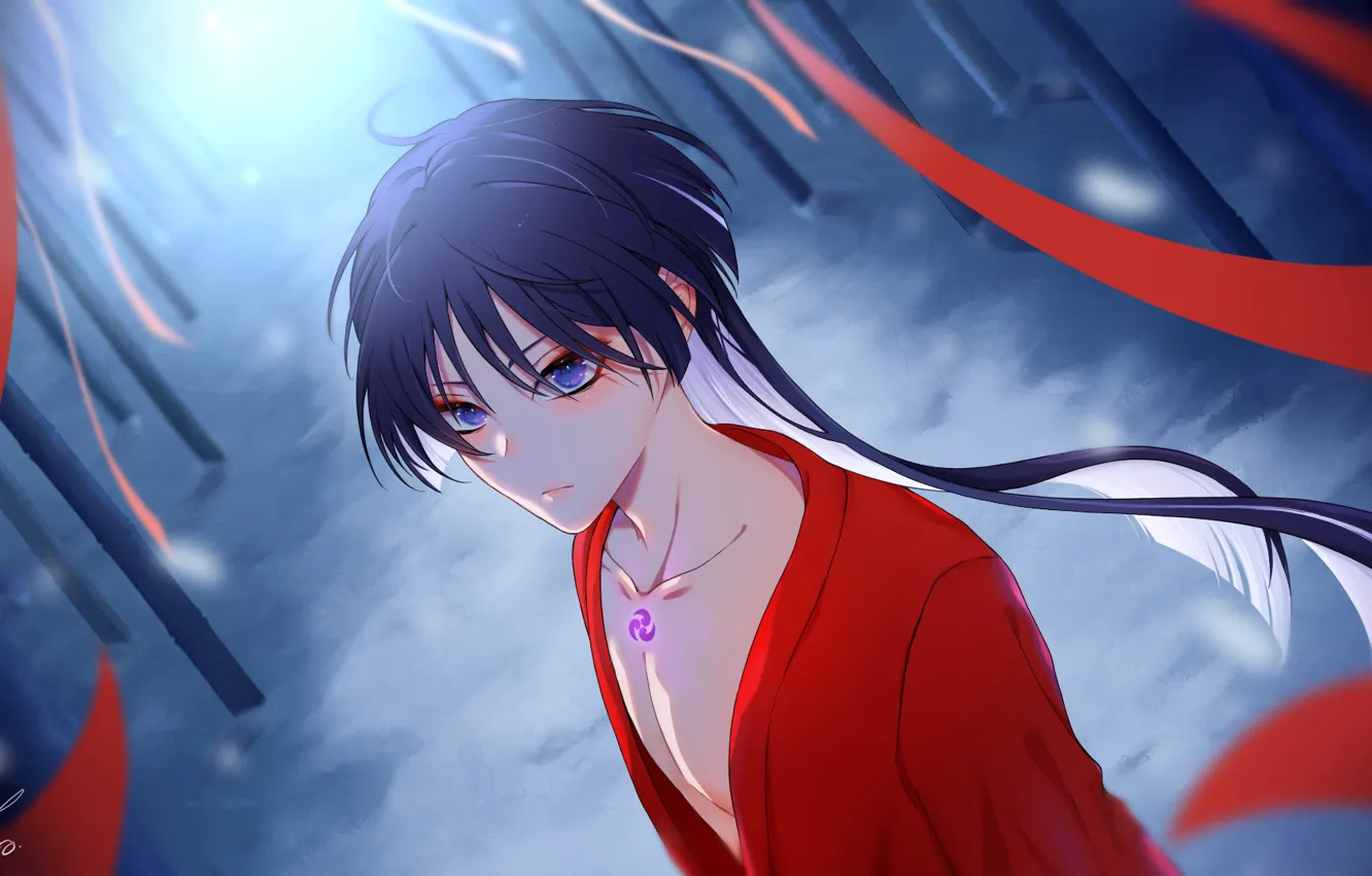 Photo wallpaper tape, snow, guy, Genshin Impact, tero, Scaramouche