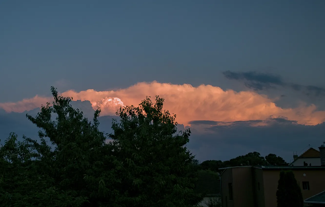 Photo wallpaper storm, sky, blue, cloud, clouds