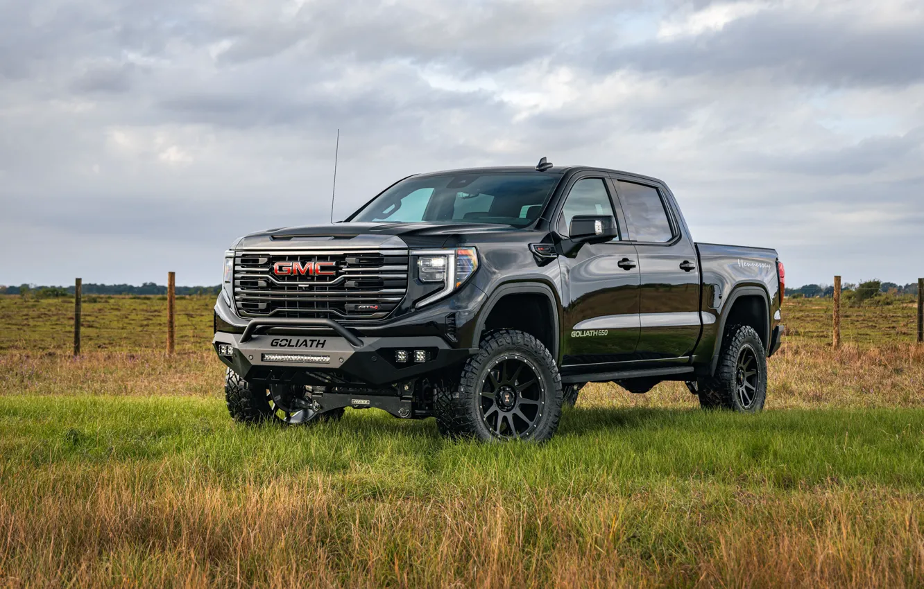 Photo wallpaper GMC, Hennessey, Sierra, Off-Road, 2023, Goliath 650, GMC Sierra AT4