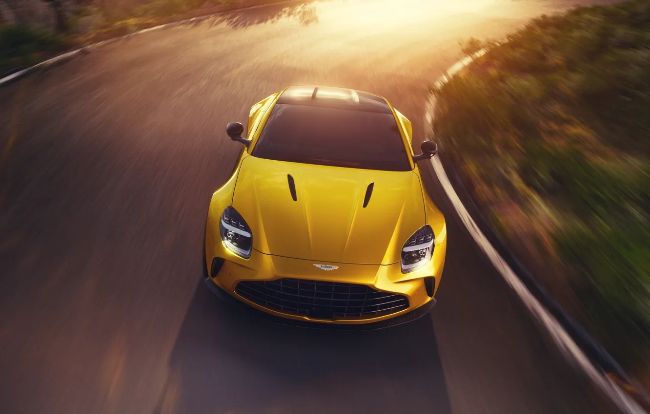 Photo wallpaper yellow, car, Aston Martin Vantage 2024