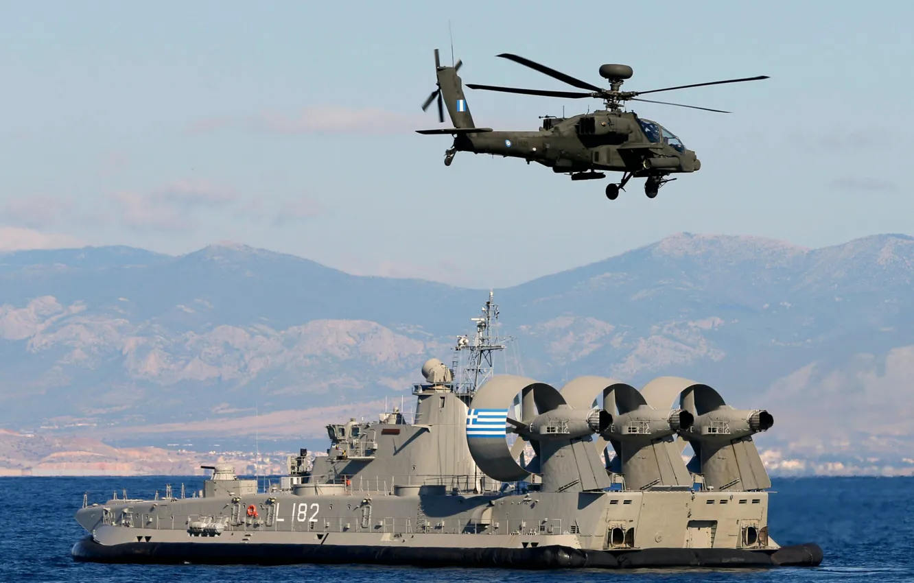 Photo wallpaper ship, Greece, landing, Corfu
