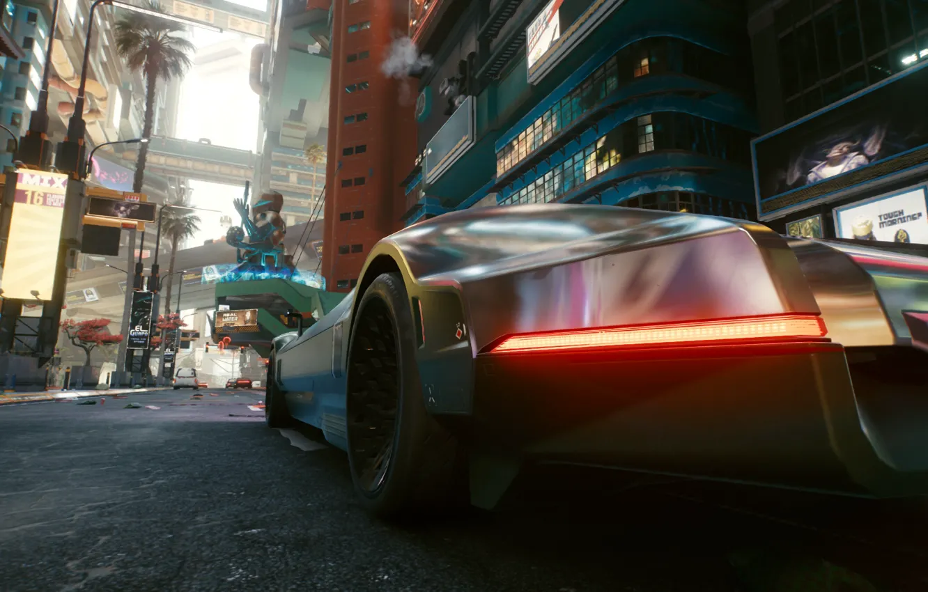 Photo wallpaper the city, car, Cyberpunk 2077, The future with the present, Cyberpunk 2077, Night city 2077
