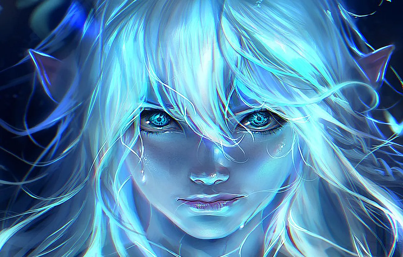 Photo wallpaper girl, art, elf