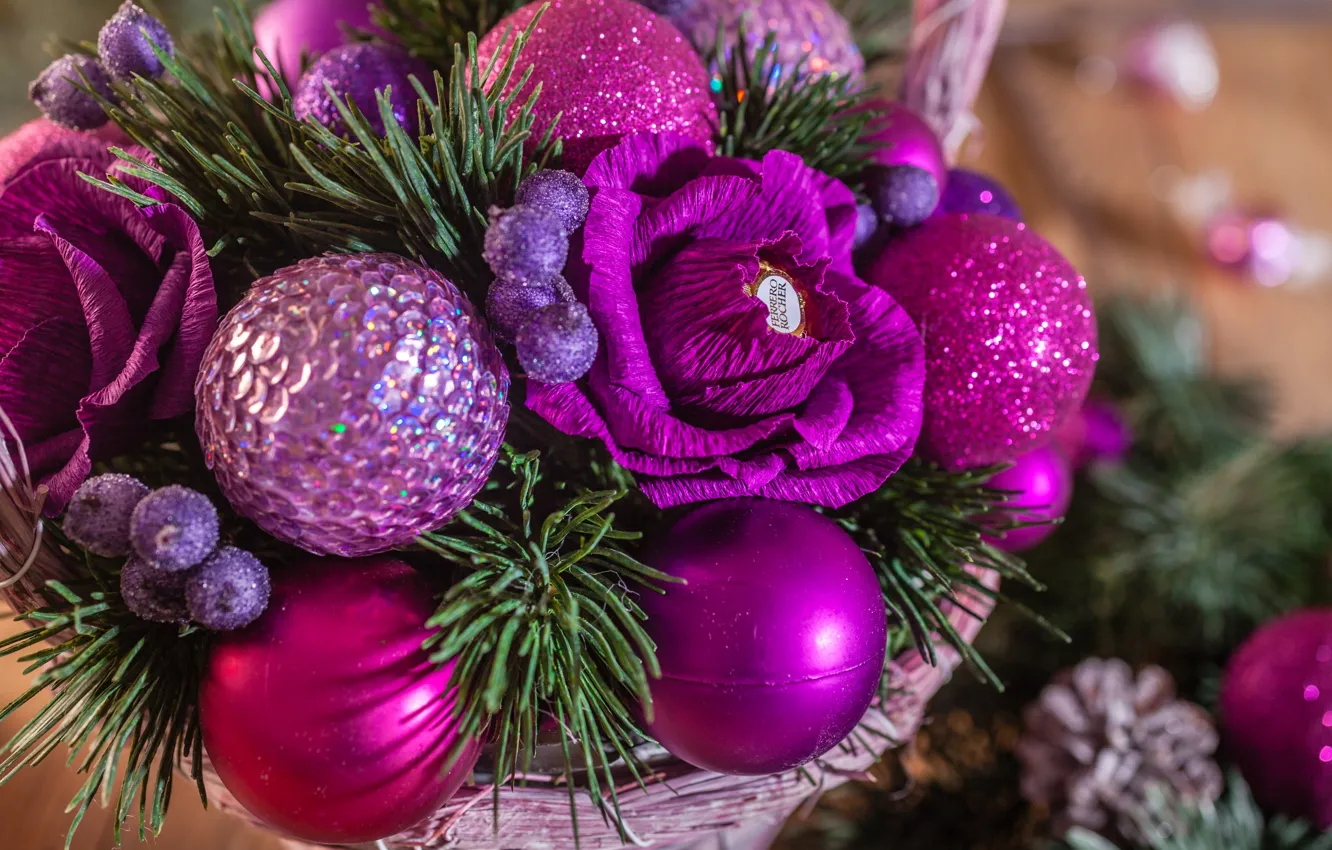 Photo wallpaper toy, spruce, candy, decor