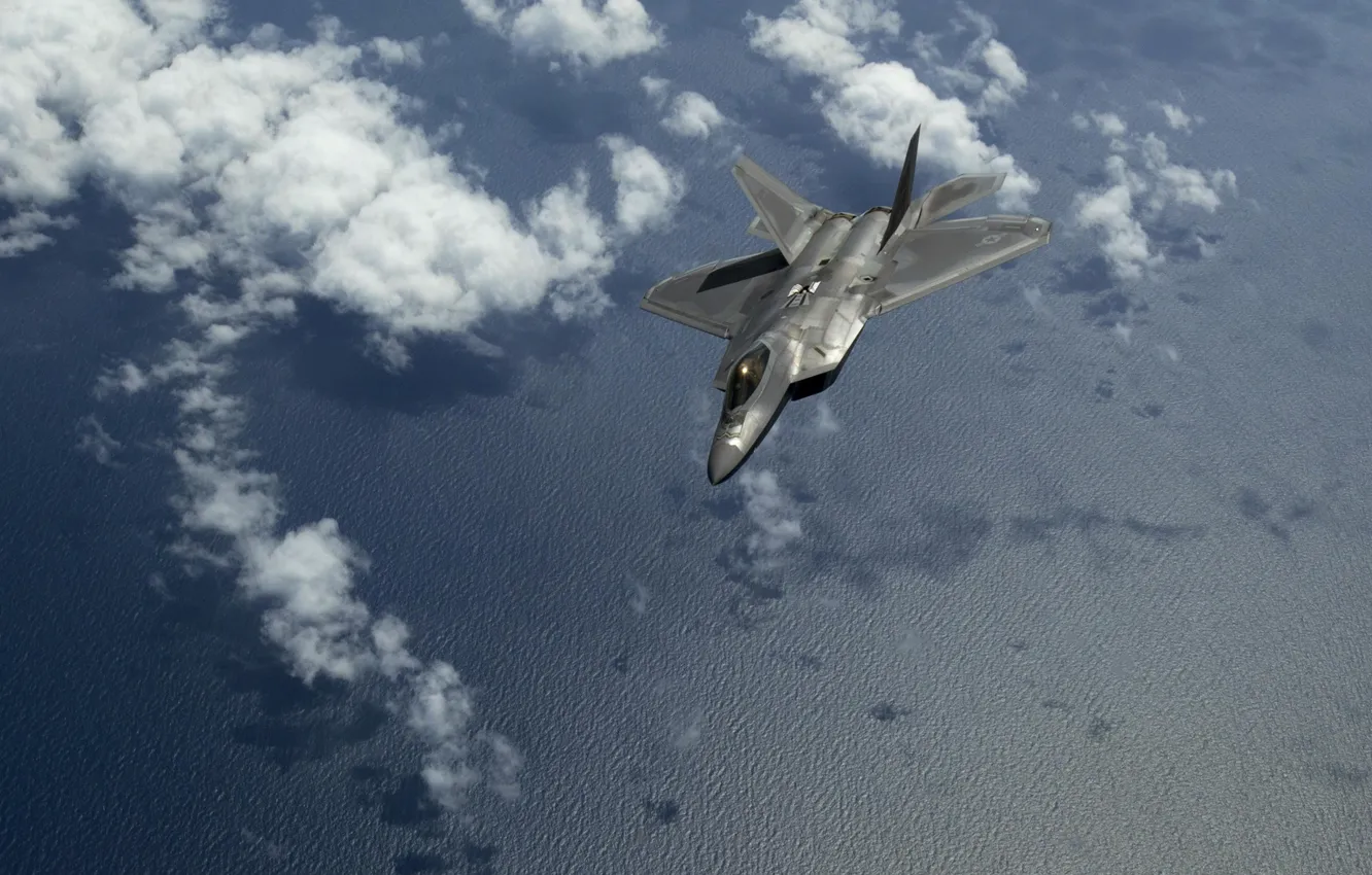 Photo wallpaper F-22, Raptor, unobtrusive, Lockheed/Boeing, multi-purpose fighter of the fifth generation