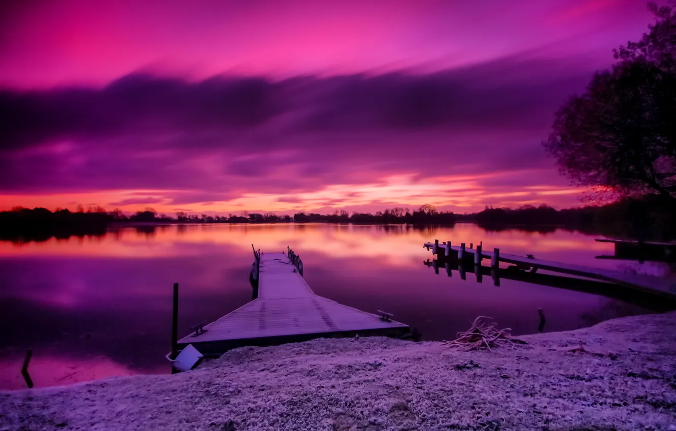 Photo wallpaper night, nature, lake