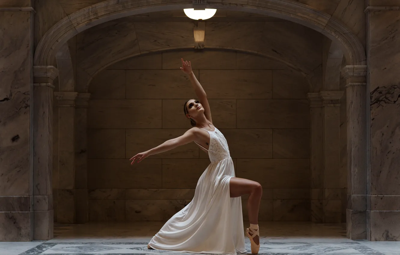 Photo wallpaper girl, dance, dress, Caitlyn