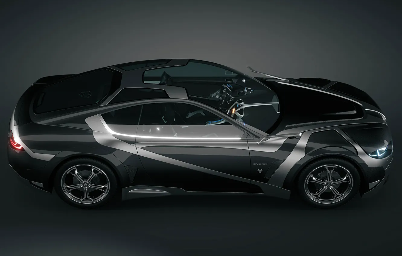 Photo wallpaper Car, Carbon, Concept Car, 3D Car, Everia, Tronatic, Sunroof