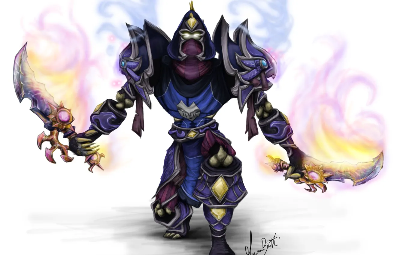 Photo wallpaper vector, undead, wow, undead, daggers, the robber, world of warcraft, rogue