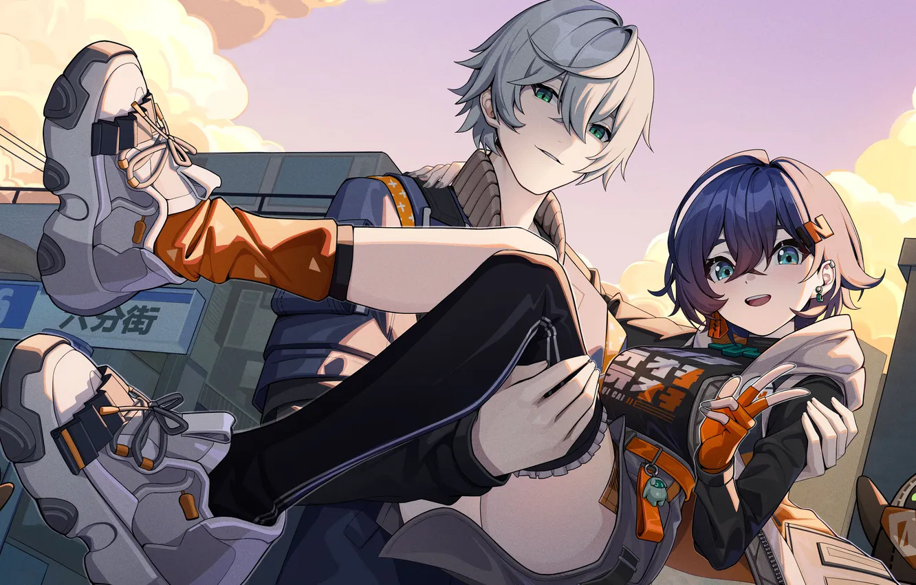 Photo wallpaper the sky, girl, home, fantasy, guy, Belle, wise, bangboo