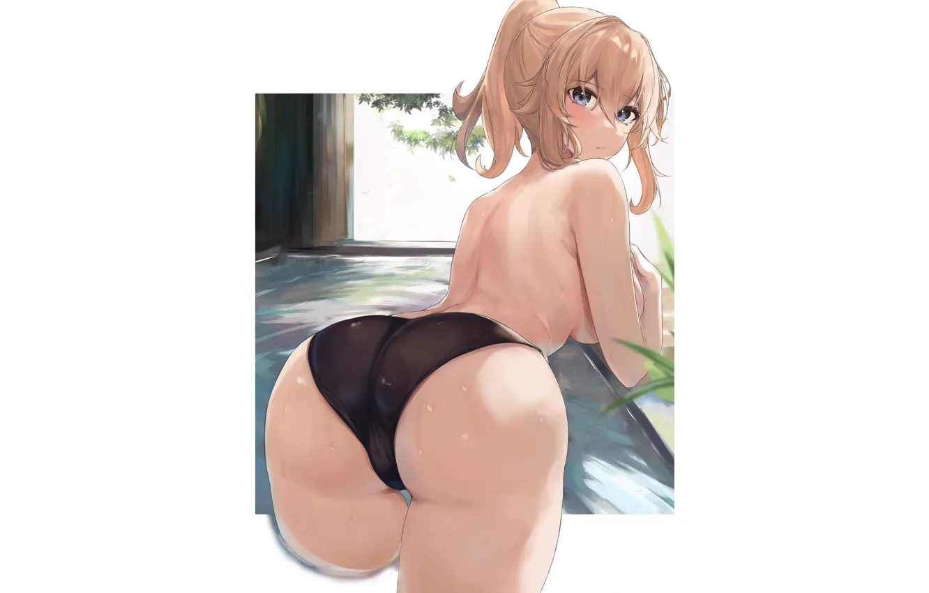 Photo wallpaper girl, hot, sexy, ass, wet, pool, anime, water