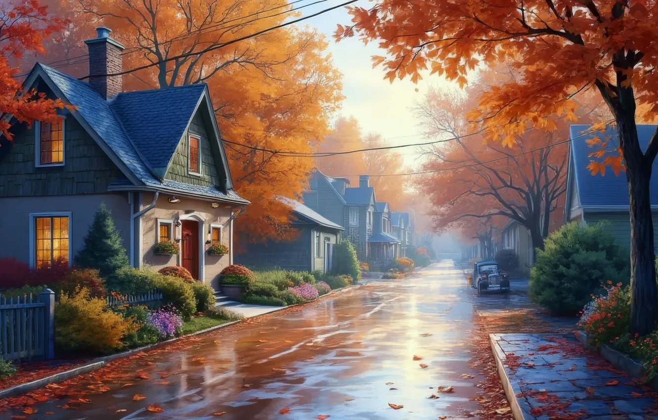 Photo wallpaper landscape, outdoors, neural network, renderery