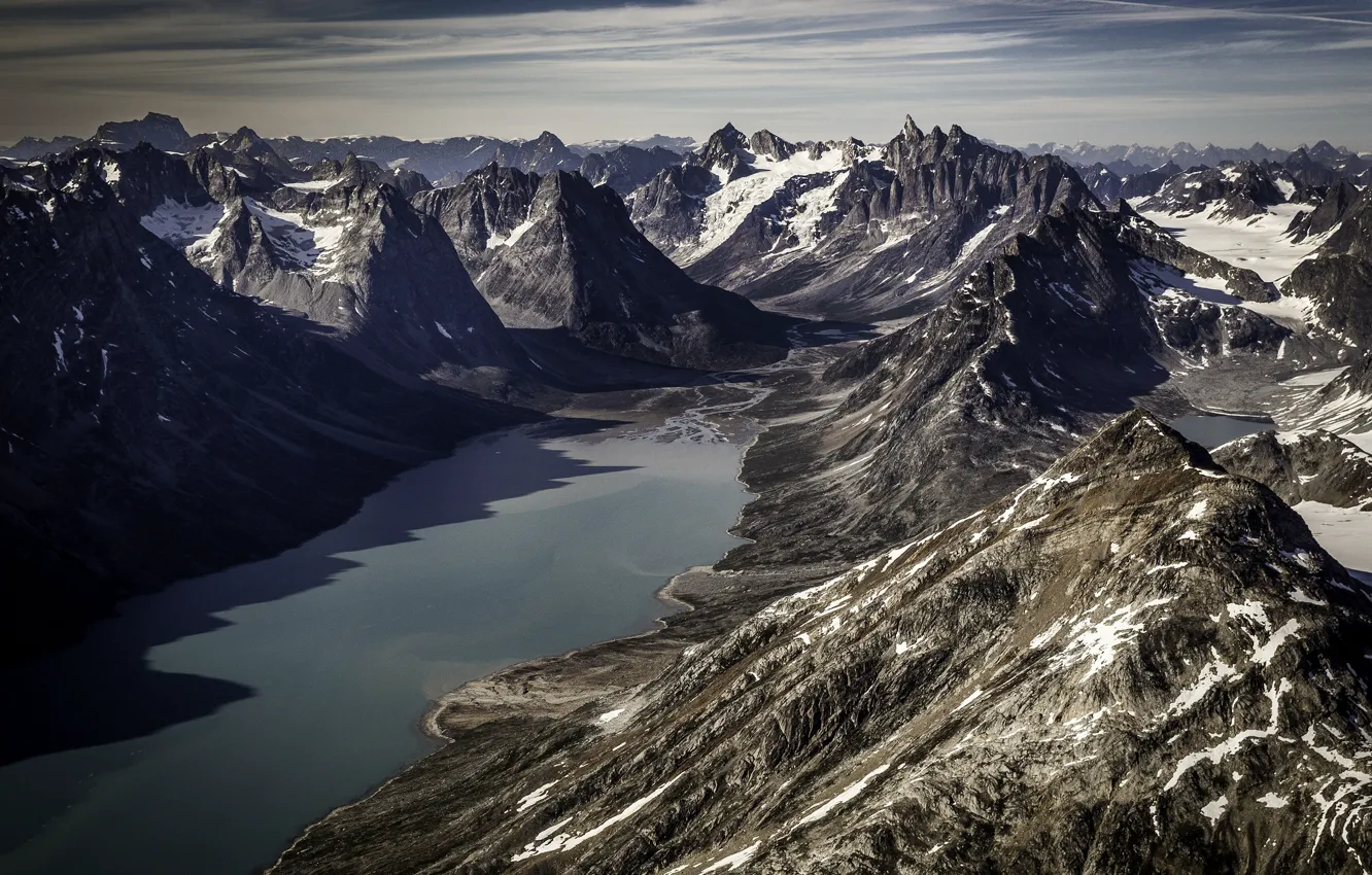 Photo wallpaper mountains, Greenland, Greenland