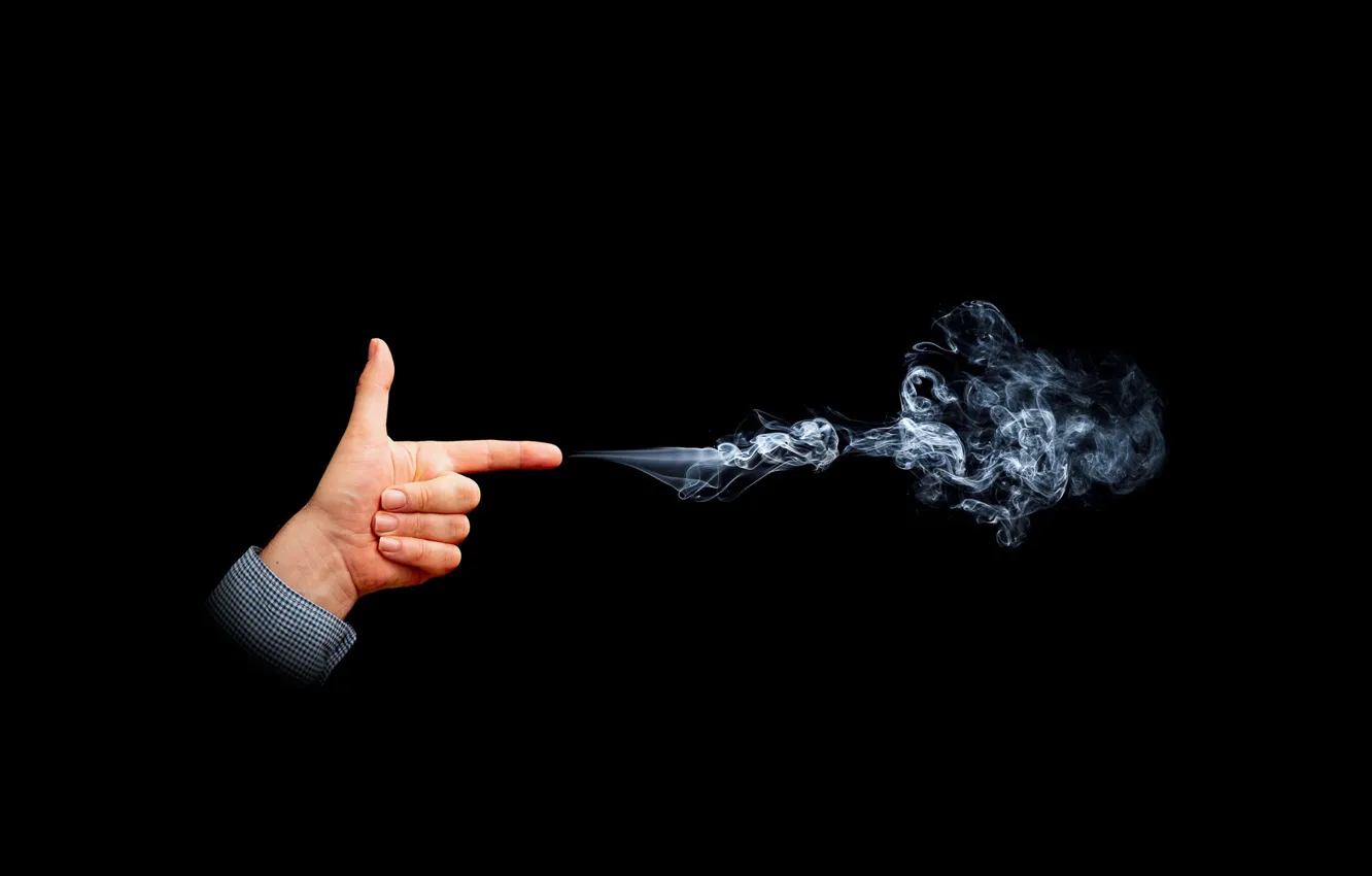 Photo wallpaper smoke, hands, fingers