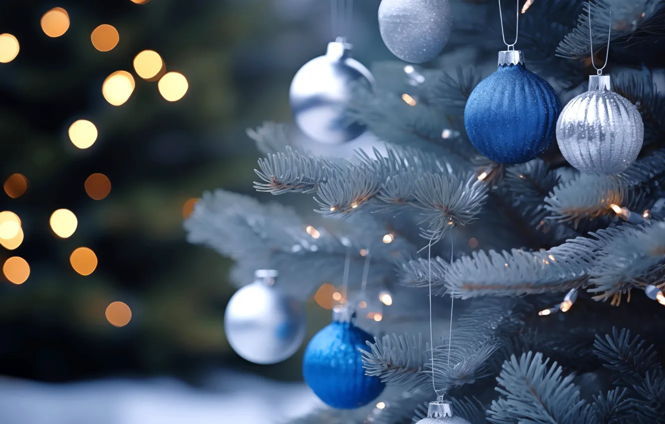Photo wallpaper decoration, background, balls, tree, new year, Christmas, Christmas, balls