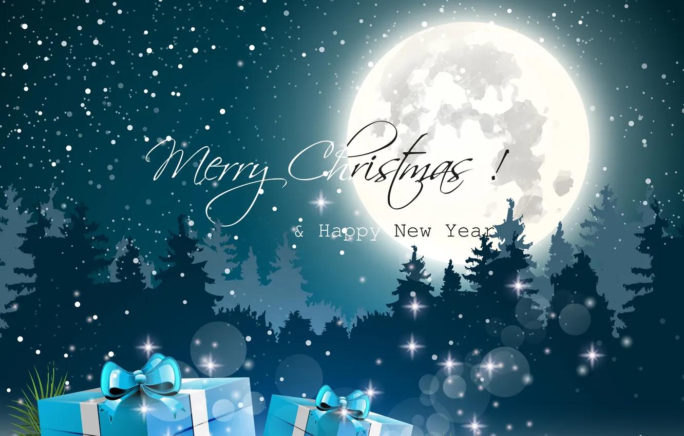 Photo wallpaper snow, art, art, snow, happy new year, merry christmas, christmas tree, Happy New year