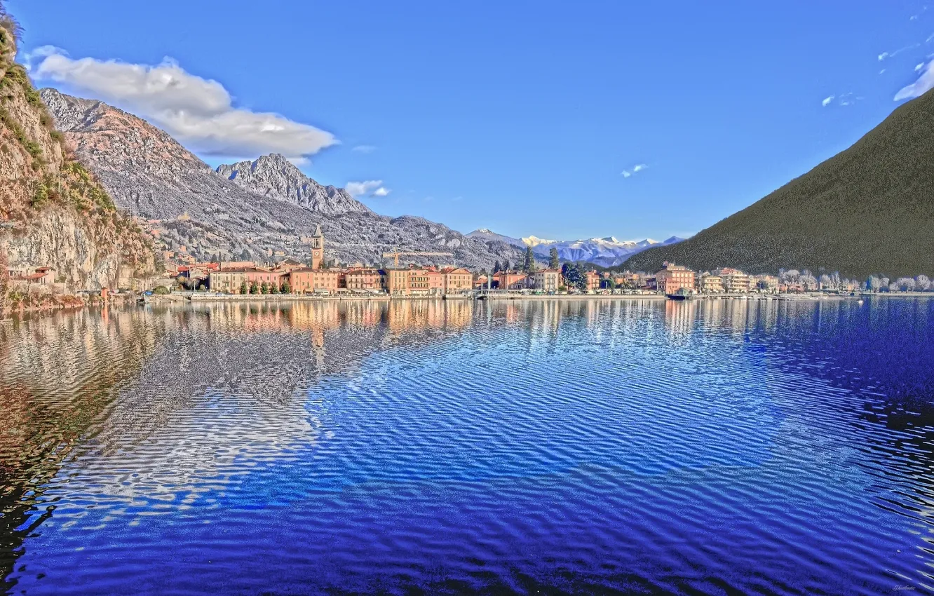 Photo wallpaper mountains, Italy, Italy, Lombardy, Lombardy, Lake Lugano, lake Lugano, Porlezza