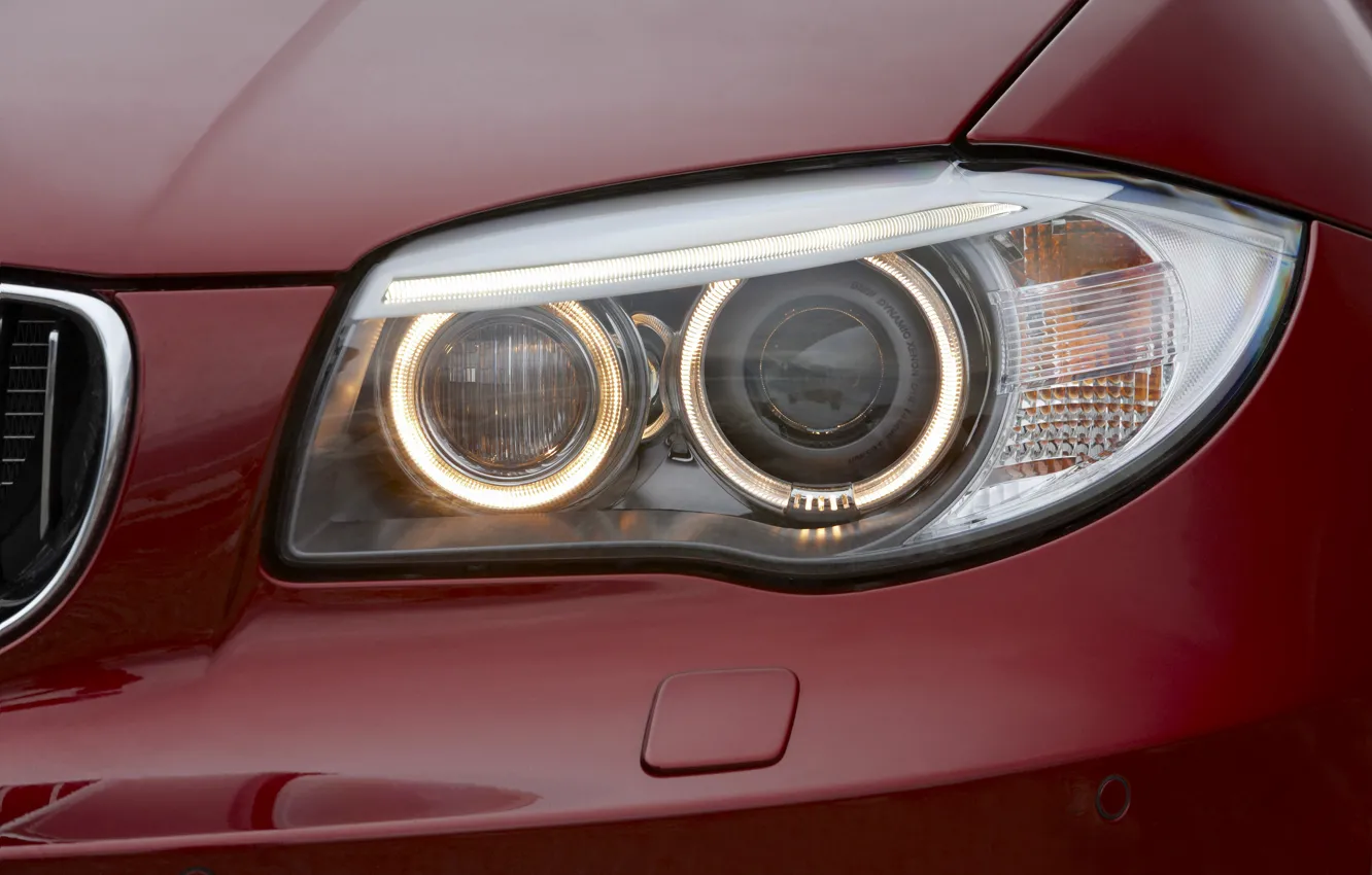 Photo wallpaper close-up, red, lights, power, BMW, coupe