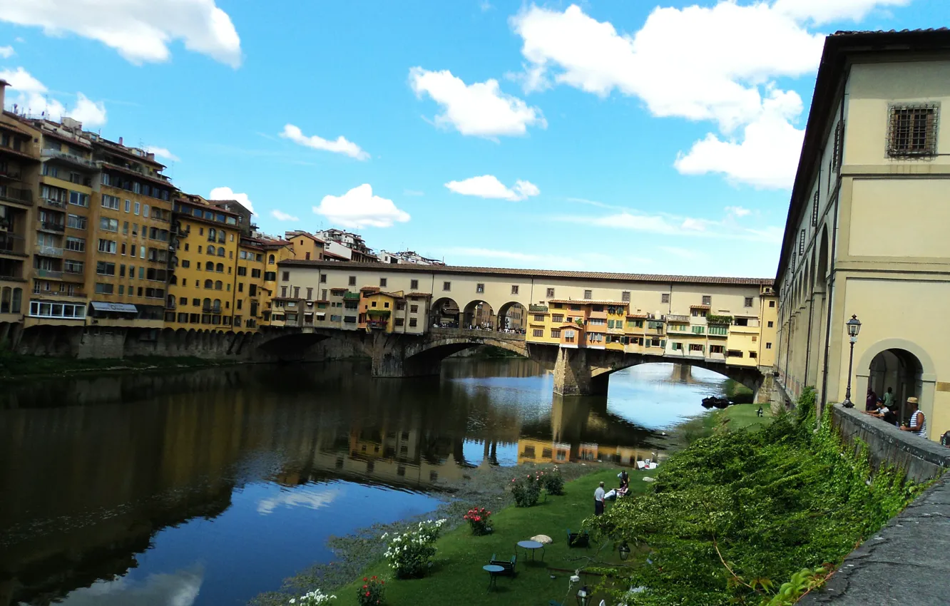 Photo wallpaper Italy, Florence, Italy, Florence, Italia, Firenze, Arno River, the Arno river