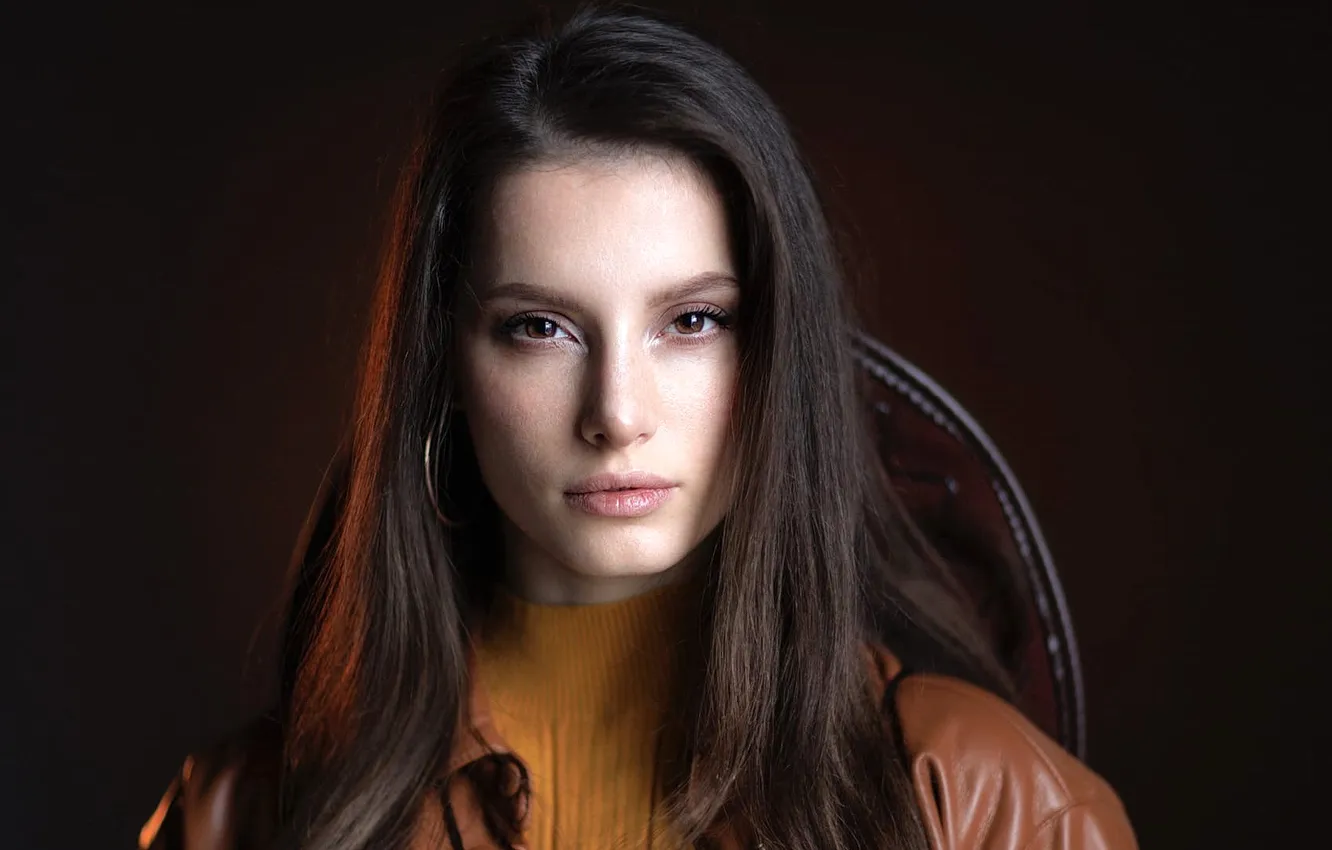 Photo wallpaper girl, look, portrait, long-haired