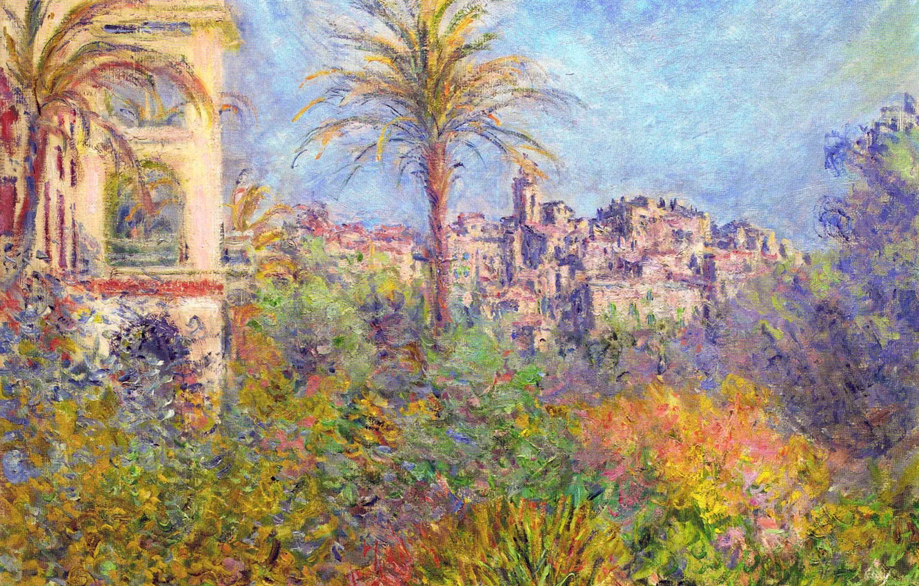 Photo wallpaper landscape, picture, Claude Monet, Villas in Bordighera