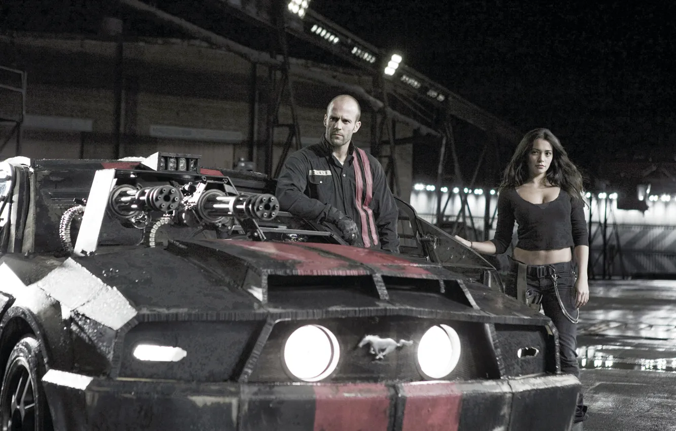 Photo wallpaper girl, man, actor, Jason Statham, Jason Statham, Natalie Martinez, Natalie Martinez, Death Race