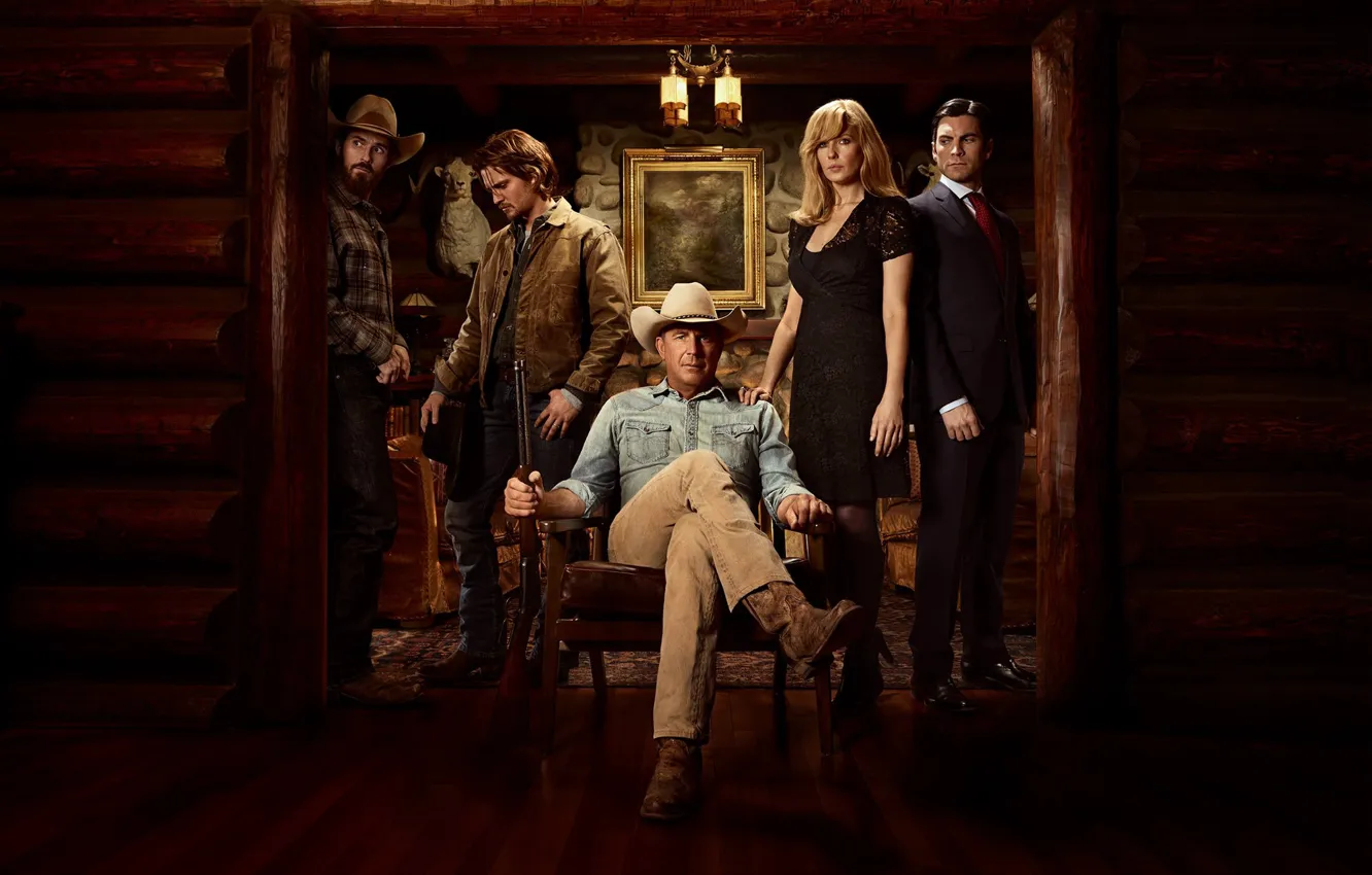 Photo wallpaper the series, poster, Wes Bentley, Kevin costner, luke grimes, kelly reilly, Yellowstone the series, yellowstone
