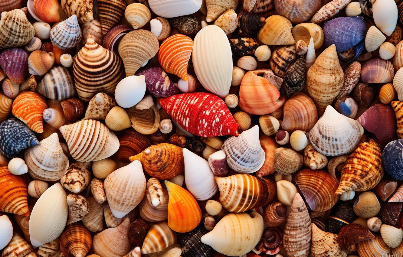 Photo wallpaper sand, beach, background, shell, beach, texture, background, sand