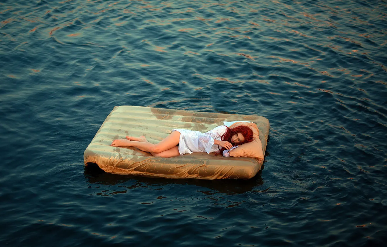 Photo wallpaper sea, girl, the situation