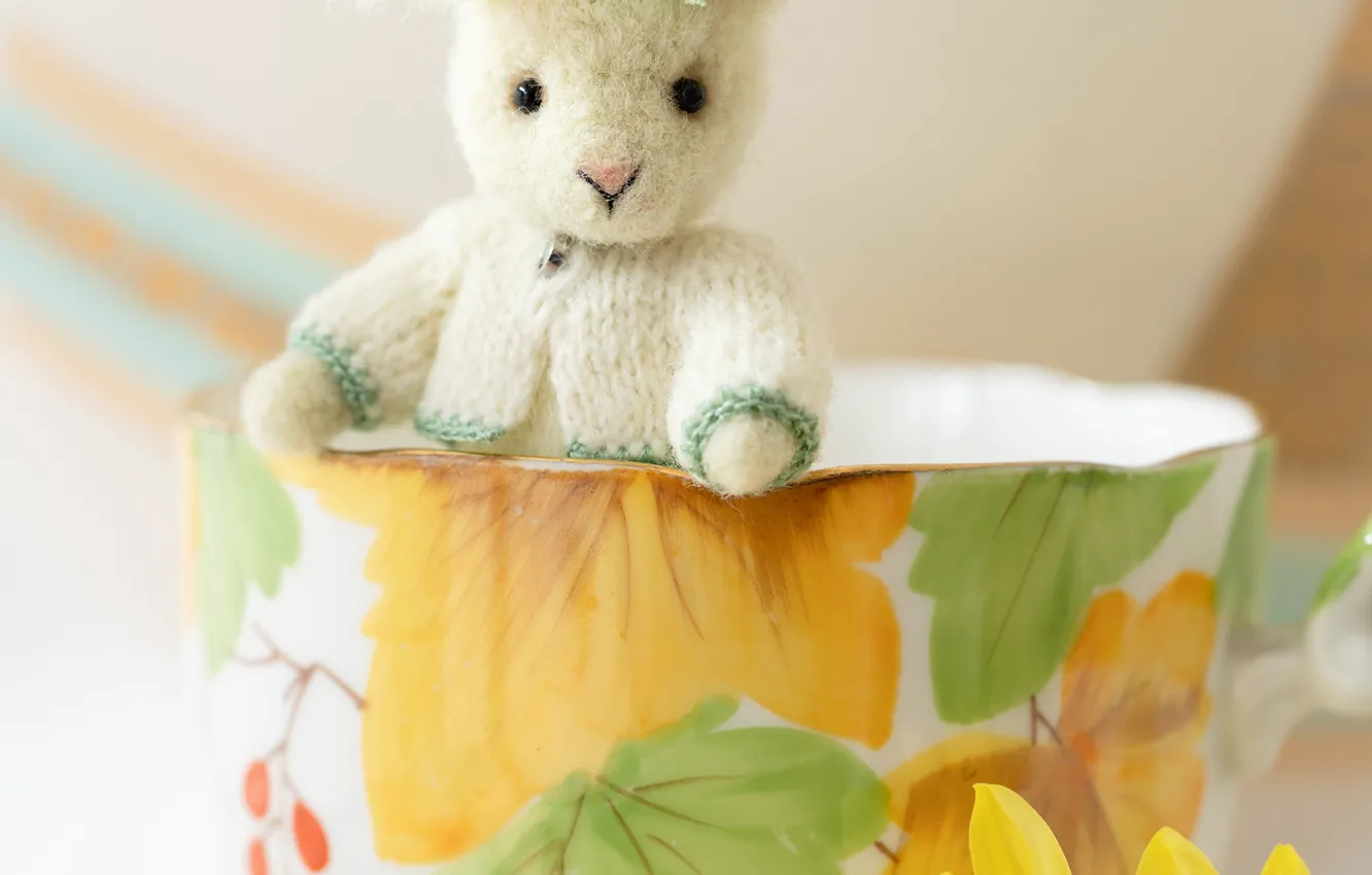 Photo wallpaper toy, rabbit, mug, Cup, Bunny
