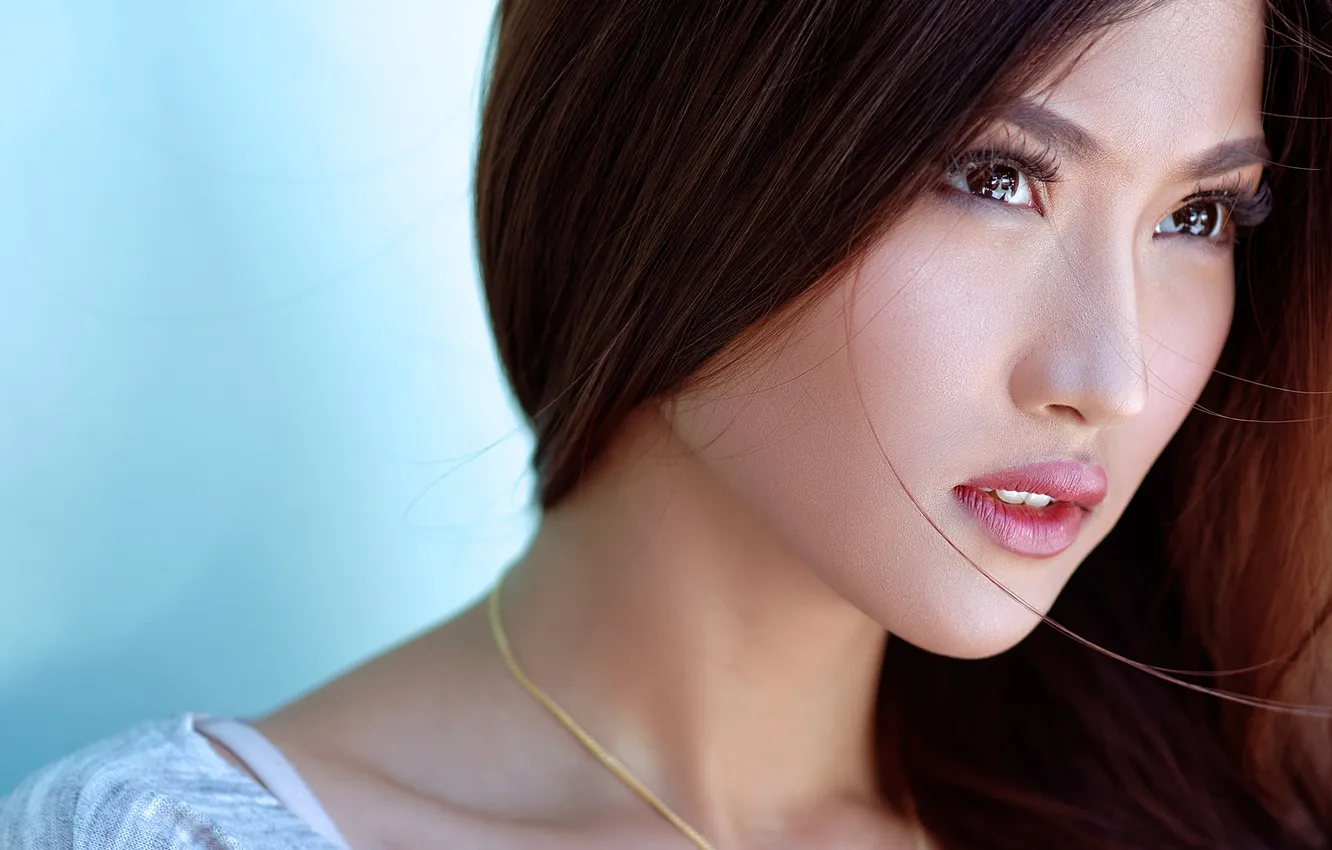 Photo wallpaper girl, model, portrait, Asian