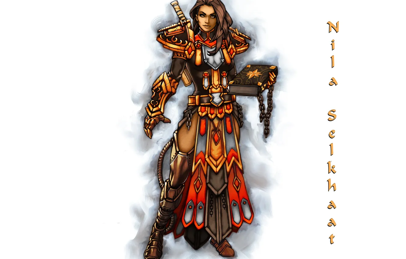 Photo wallpaper girl, warrior, art, beauty, MAG, book, russell selkhaat