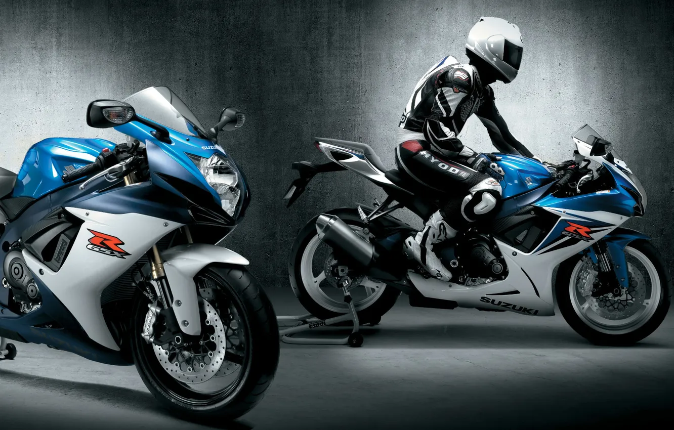 Photo wallpaper wall, lighting, motorcycle, Supersport, sports, Sportbike, racer, Suzuki GSX-R 600