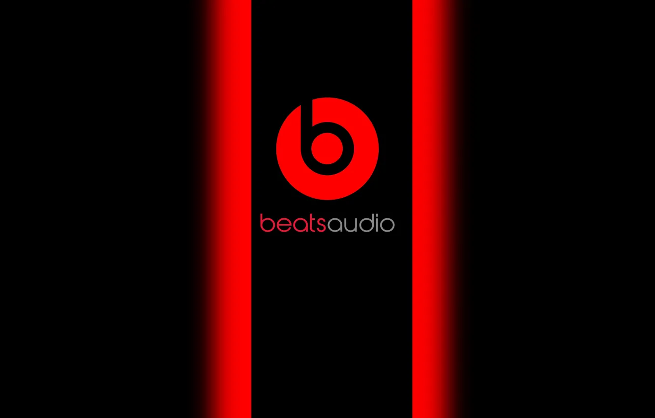 Photo wallpaper red, black, music, beats, audio, baetsaudio