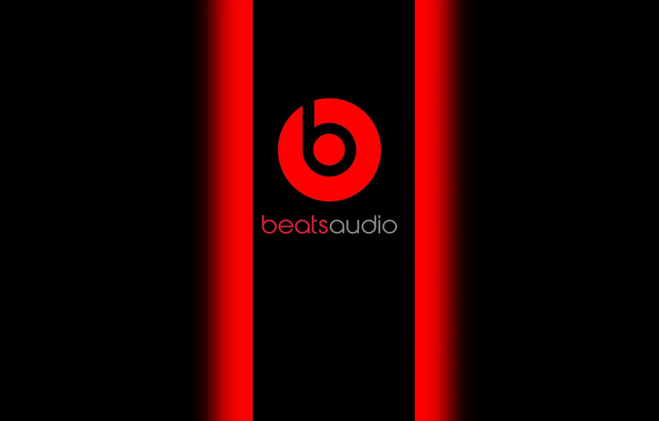 Photo wallpaper red, black, Music, beats, audio, baetsaudio