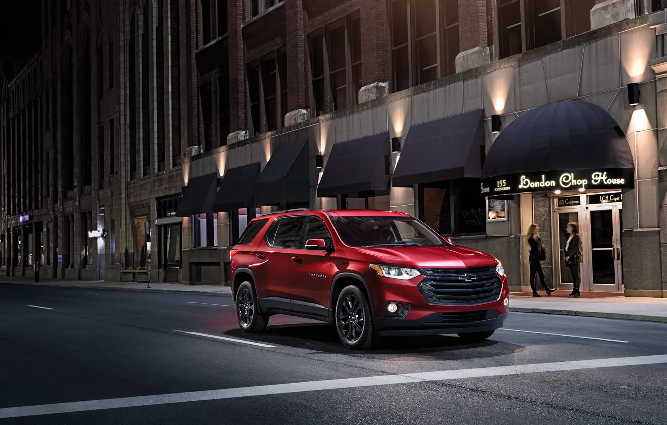 Photo wallpaper road, auto, night, street, Chevrolet, Traverse