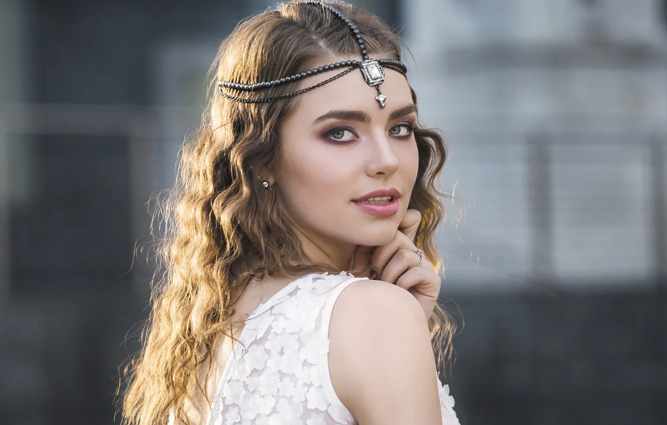 Photo wallpaper look, girl, decoration, face, sweetheart, model, portrait, lipstick