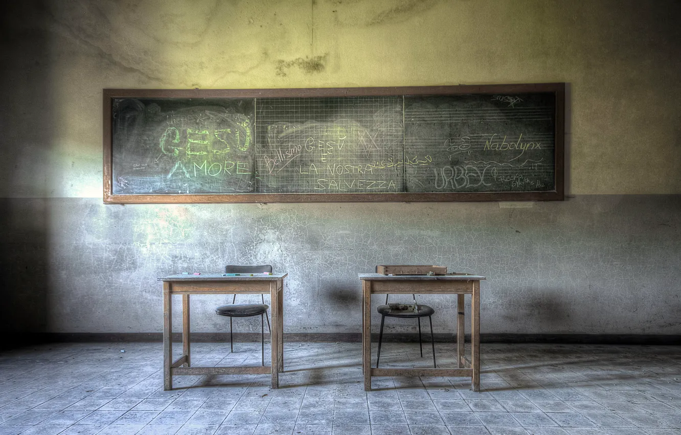 Photo wallpaper room, Board, desks