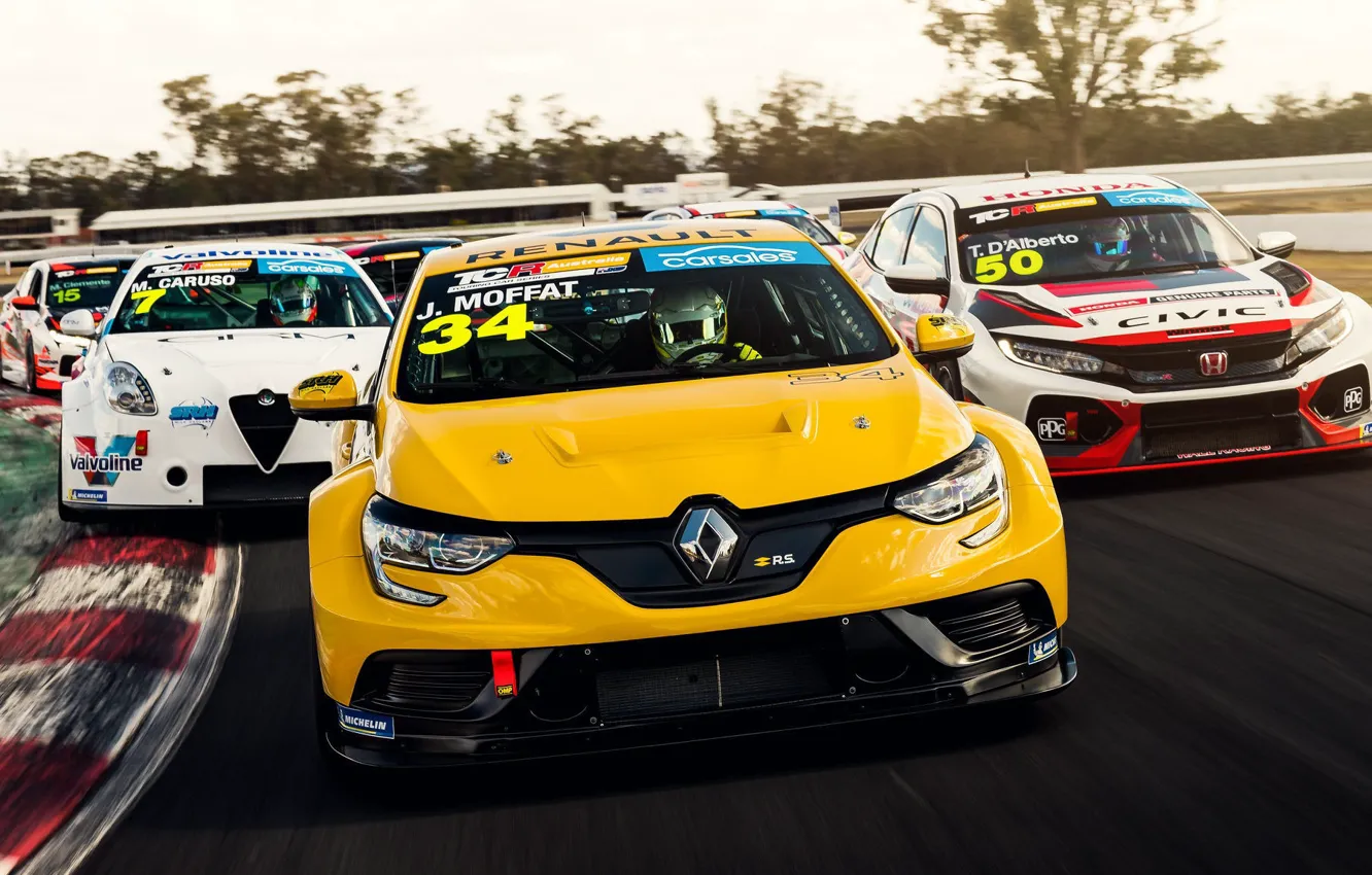 Photo wallpaper race, Renault, Alfa Romeo, Honda, Racing, Touring, Racing, Touring