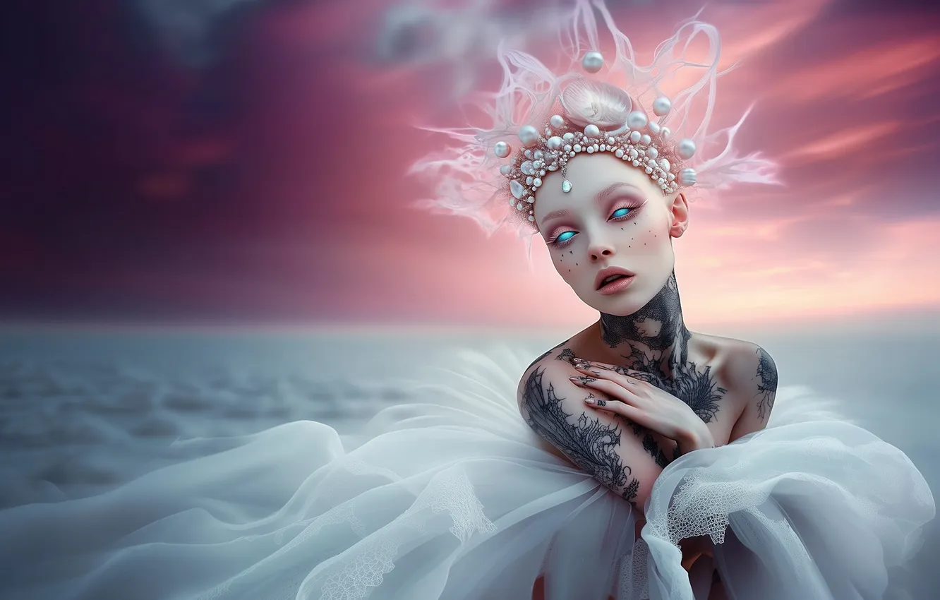 Photo wallpaper look, girl, fantasy, image, AI art, neural network