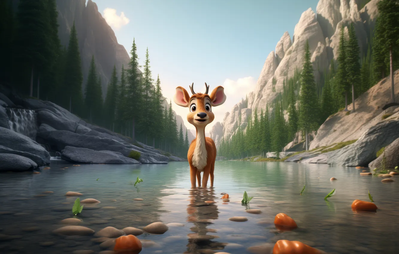 Photo wallpaper nature, cartoon, animal, wild