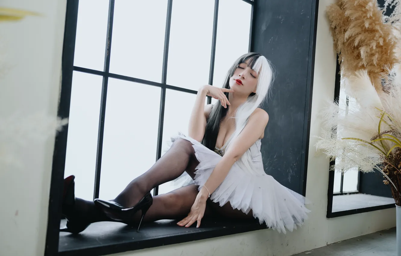 Photo wallpaper girl, pose, Asian