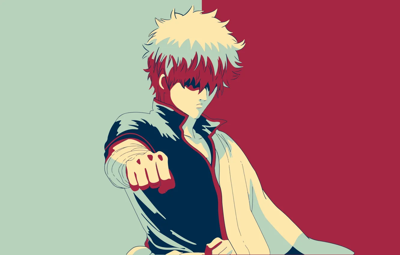 Photo wallpaper anime, samurai, gintama, manga, kimono, japonese