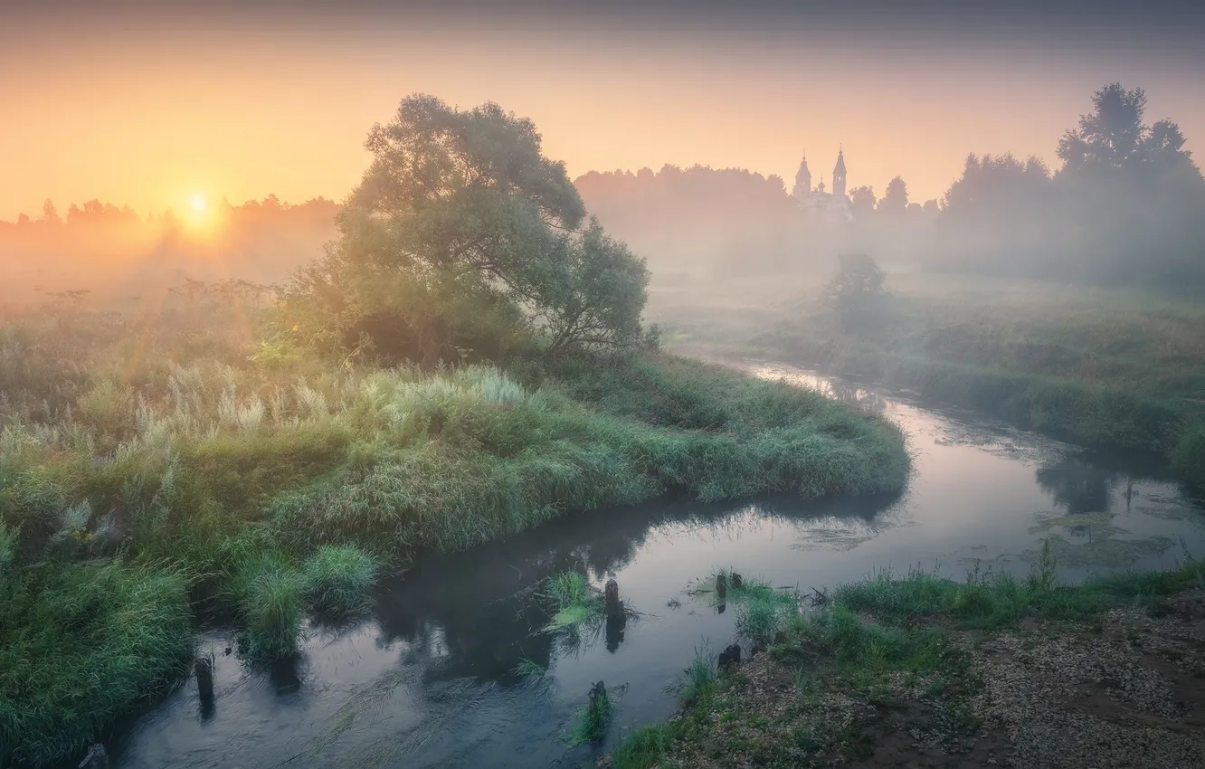 Photo wallpaper summer dawn, Smolnevo, Politova Anna