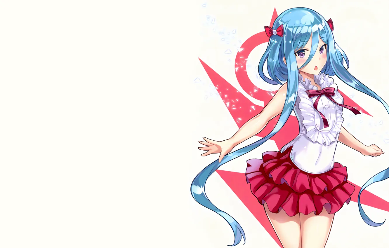 Photo wallpaper girl, blouse, long hair, anime, beautiful, purple eyes, pretty, attractive