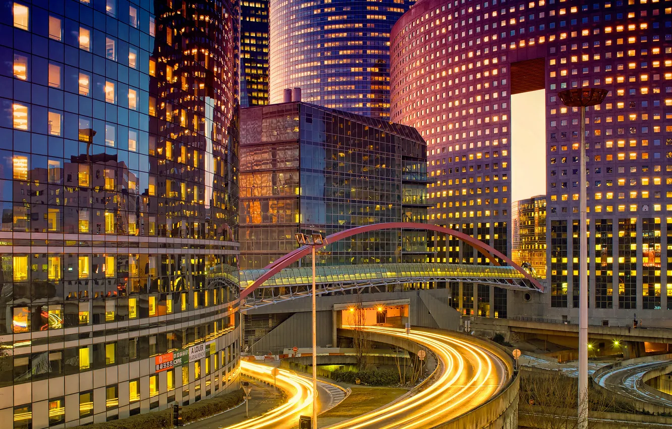 Photo wallpaper light, France, Paris, home, the evening, excerpt